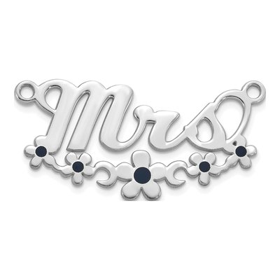 14K White Gold Personalized Name Plate Pendant – view 2