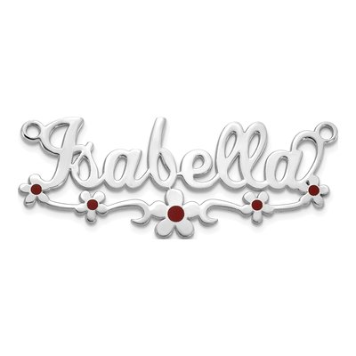14K White Gold Personalized Name Plate Pendant – view 3
