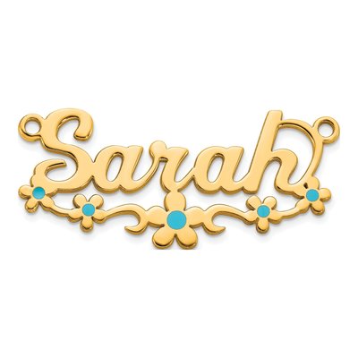 14K Yellow Gold Personalized Name Plate Pendant
