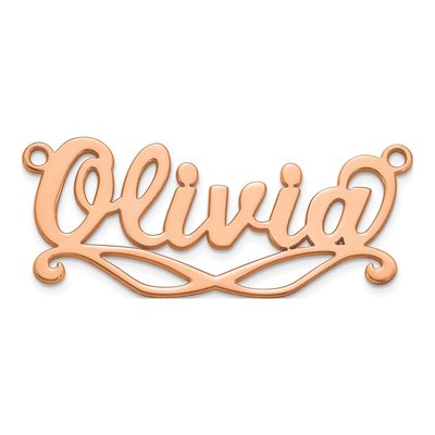 14K Rose Gold Personalized Sunglass Name Plate Pendant