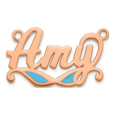 14K Rose Gold Personalized Sunglass Name Plate Pendant – view 2