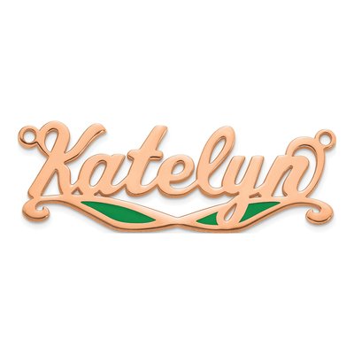 14K Rose Gold Personalized Sunglass Name Plate Pendant – view 4