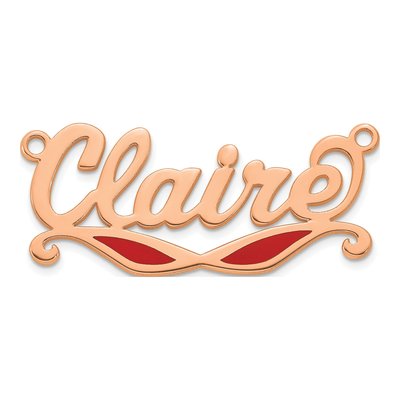 14K Rose Gold Personalized Sunglass Name Plate Pendant