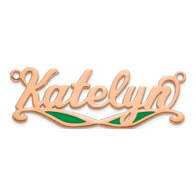 Rose Gold-Plated Sterling Silver Personalized Sunglass Name Plate Pendant – view 3