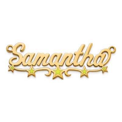 Gold-Plated Sterling Silver Personalized Name Plate Pendant – view 4