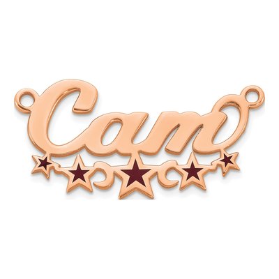 14K Rose Gold Personalized Star Name Plate Pendant – view 2