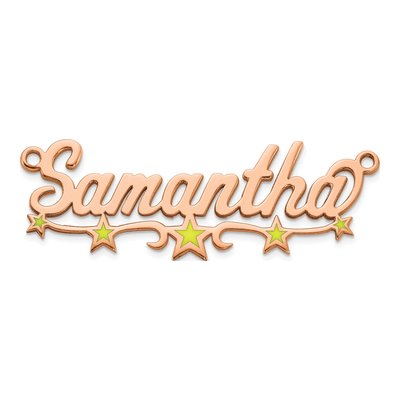 Rose Gold-Plated Sterling Silver Personalized Name Plate Pendant – view 4