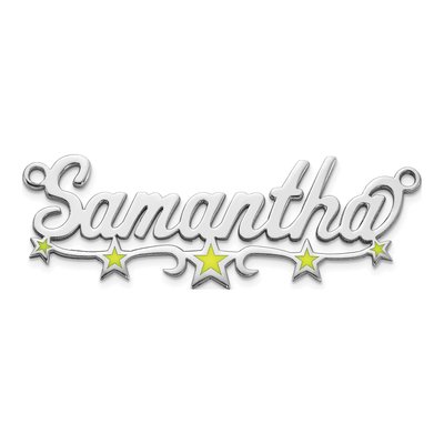 Sterling Silver Personalized Name Plate Pendant – view 2