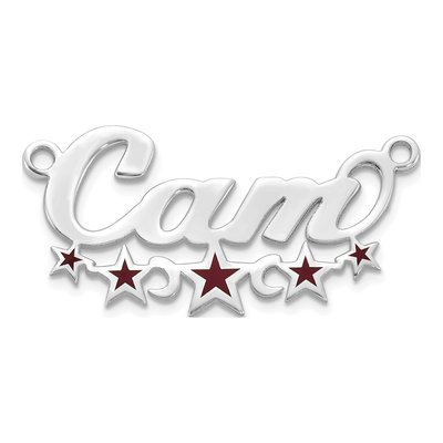 14K White Gold Personalized Name Plate Pendant – view 2