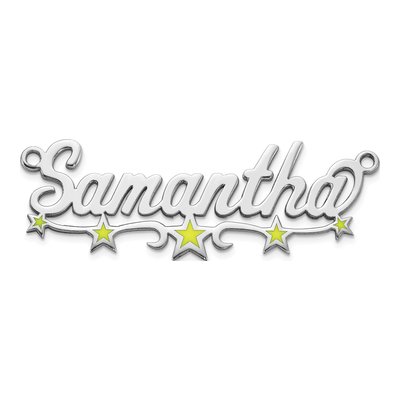 14K White Gold Personalized Name Plate Pendant – view 4
