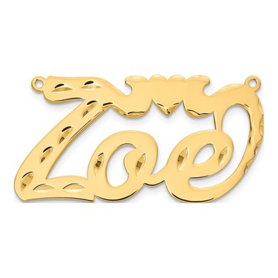 Gold-Plated Sterling Silver Personalized Heart Name Plate Pendant – view 2