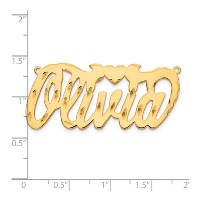 Gold-Plated Sterling Silver Personalized Heart Name Plate Pendant – view 5