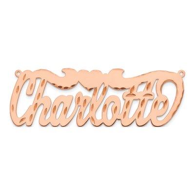 Rose Gold-Plated Sterling Silver Personalized Heart Name Plate Pendant – view 3