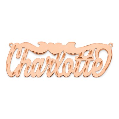 Rose Gold-Plated Sterling Silver Personalized Heart Name Plate Pendant – view 4