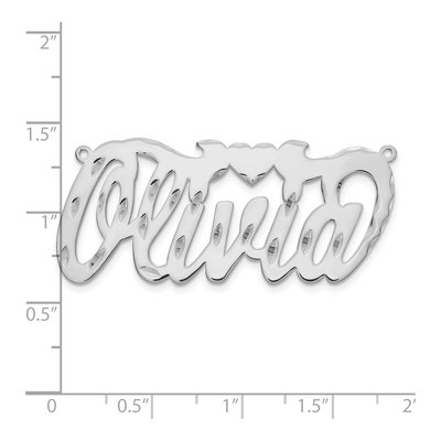 14K White Gold Heart Name Plate Pendant – view 3