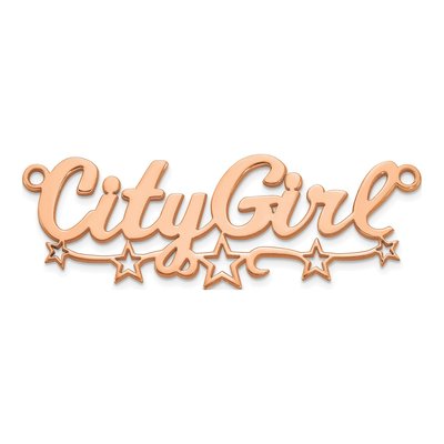 14K Rose Gold Cut-Out Stars Name Plate Pendant – view 3