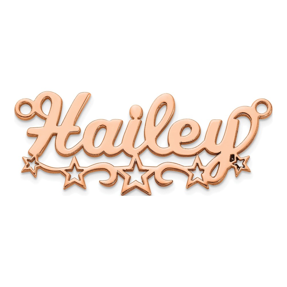 14K Rose Gold Cut-Out Stars Name Plate
