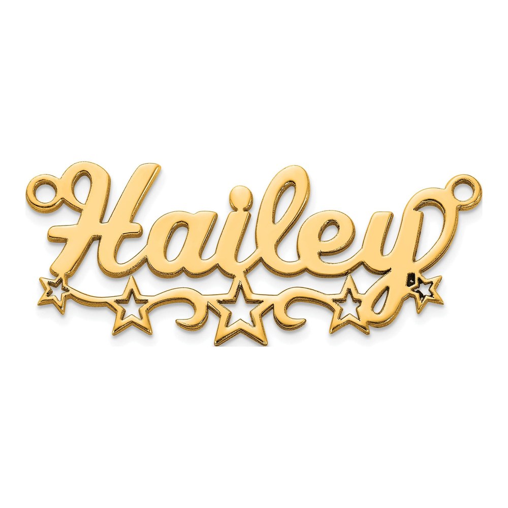 14K Yellow Gold Cut-Out Stars Name Plate