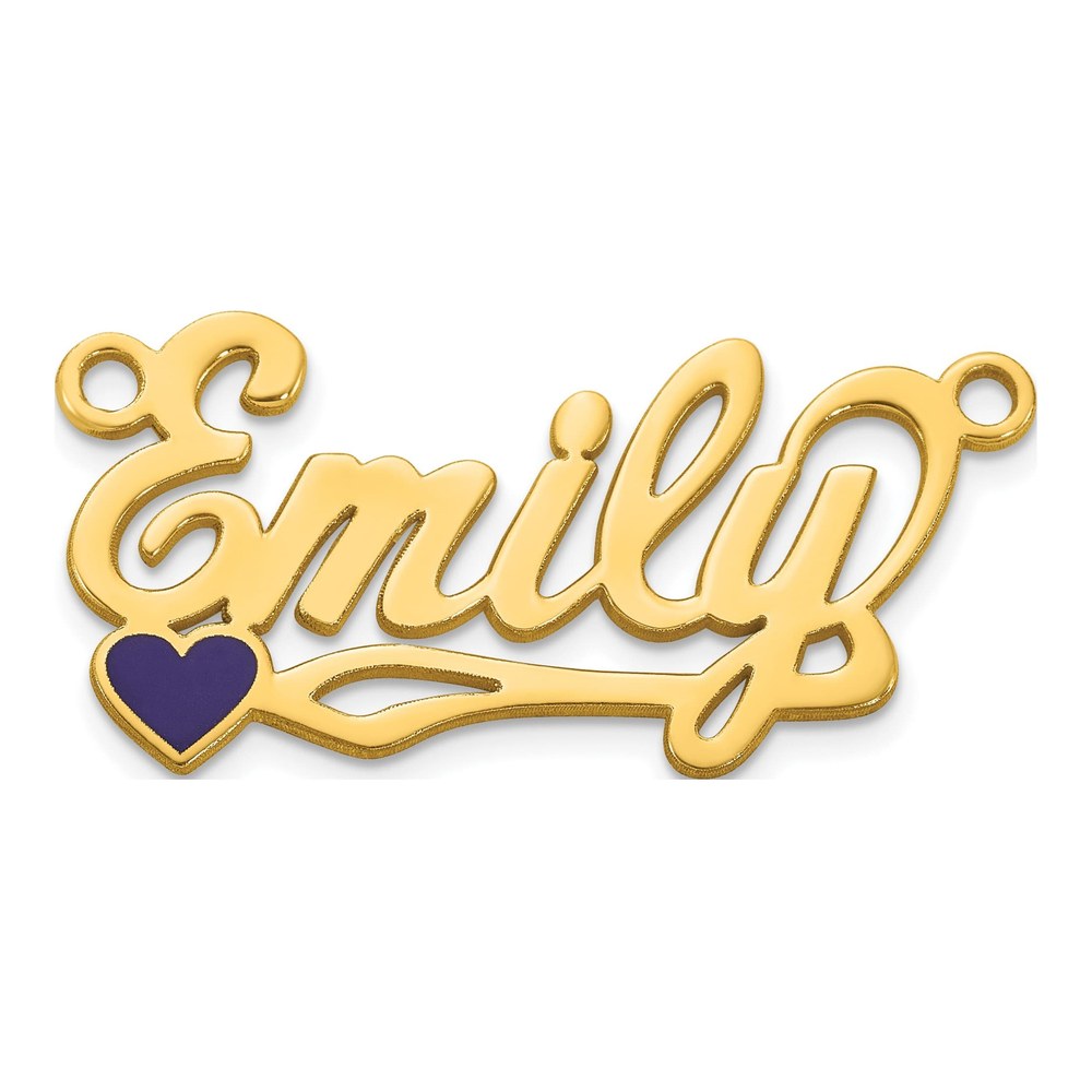 Sterling Silver/gold-Plated Epoxy Heart Name Plate