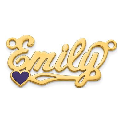 Gold-Plated Sterling Silver Personalized Heart Name Plate Pendant