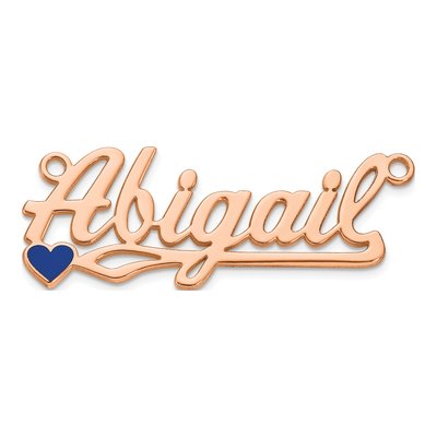 14K Rose Gold Personalized Heart Name Plate Pendant – view 4