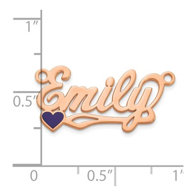 14K Rose Gold Personalized Heart Name Plate Pendant – view 5