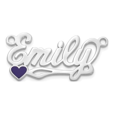 Sterling Silver Personalized Heart Name Plate Pendant