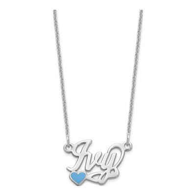 14K White Gold Personalized Heart Name Plate Pendant – view 6