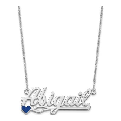 14K White Gold Personalized Heart Name Plate Pendant – view 7