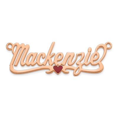 Rose Gold-Plated Sterling Silver Personalized Heart Name Plate Pendant – view 3
