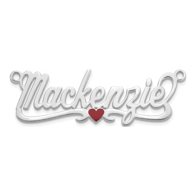 Sterling Silver Personalized Heart Name Plate Pendant – view 3