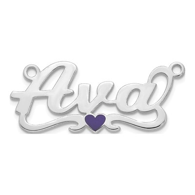 14K White Gold Personalized Heart Name Plate Pendant – view 2