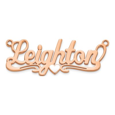Rose Gold-Plated Sterling Silver Personalized Heart Name Plate Pendant – view 3
