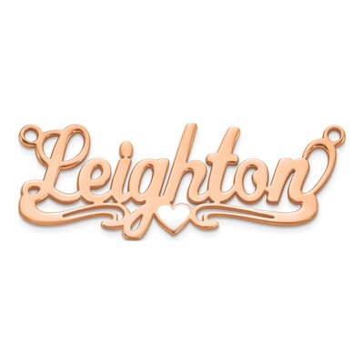 Rose Gold-Plated Sterling Silver Personalized Heart Name Plate Pendant – view 4