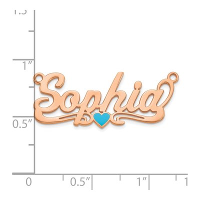 Rose Gold-Plated Sterling Silver Personalized Heart Name Plate Pendant – view 5