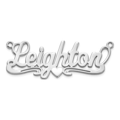 Sterling Silver Personalized Heart Name Plate Pendant – view 4