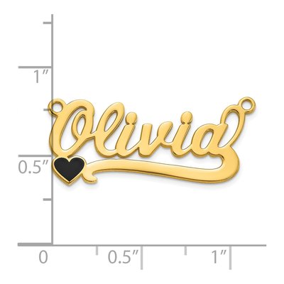 Gold-Plated Sterling Silver Personalized Heart Name Plate Pendant – view 5