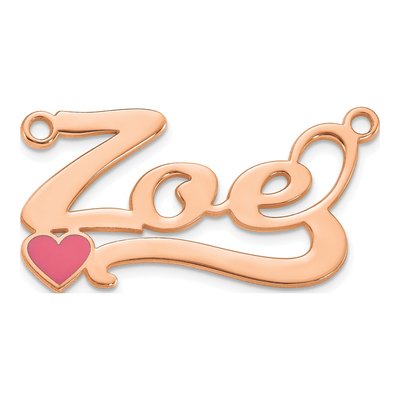 Rose Gold-Plated Sterling Silver Personalized Heart Name Plate Pendant – view 2