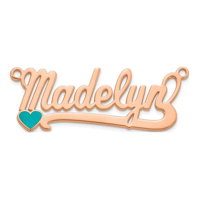 Rose Gold-Plated Sterling Silver Personalized Heart Name Plate Pendant – view 3
