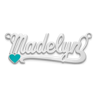 14K White Gold Personalized Heart Name Plate Pendant – view 3