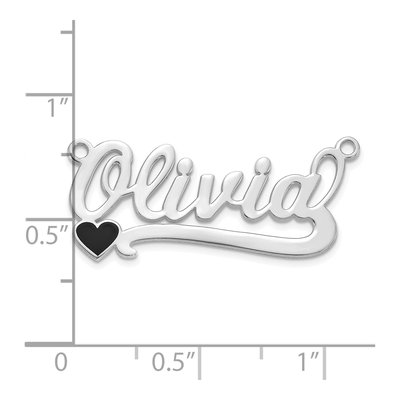 14K White Gold Personalized Heart Name Plate Pendant – view 5