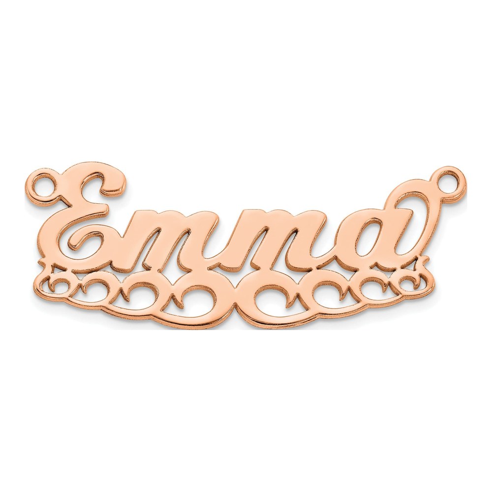 14K Rose Gold Wave Name Plate