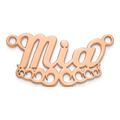 Rose Gold-Plated Sterling Silver Personalized Wave Name Plate Pendant – view 2