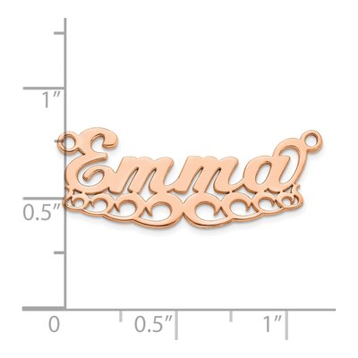 Rose Gold-Plated Sterling Silver Personalized Wave Name Plate Pendant – view 5