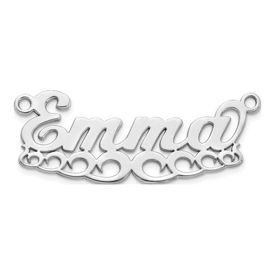 Sterling Silver Personalized Wave Name Plate Pendant