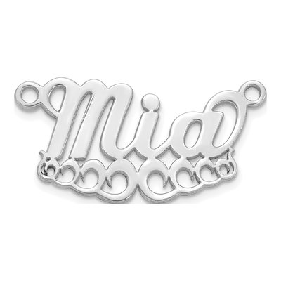 14K White Gold Personalized Wave Name Plate Pendant – view 2
