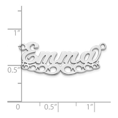 14K White Gold Personalized Wave Name Plate Pendant – view 5