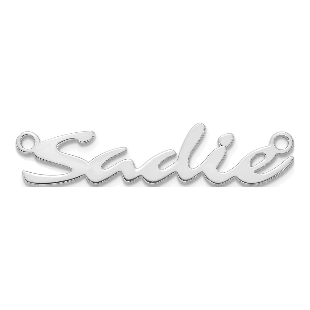 14K White Gold Rhodium-Plated Name Plate
