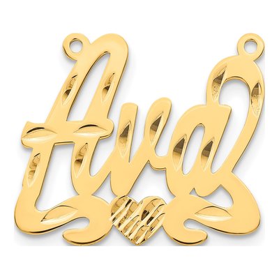 Gold-Plated Sterling Silver Personalized Heart Name Plate Pendant – view 2