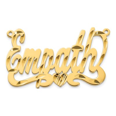 Gold-Plated Sterling Silver Personalized Heart Name Plate Pendant